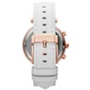 Michael Kors Ladies Parker Rose Gold/White Leather Chronograph Watch - MK2281
